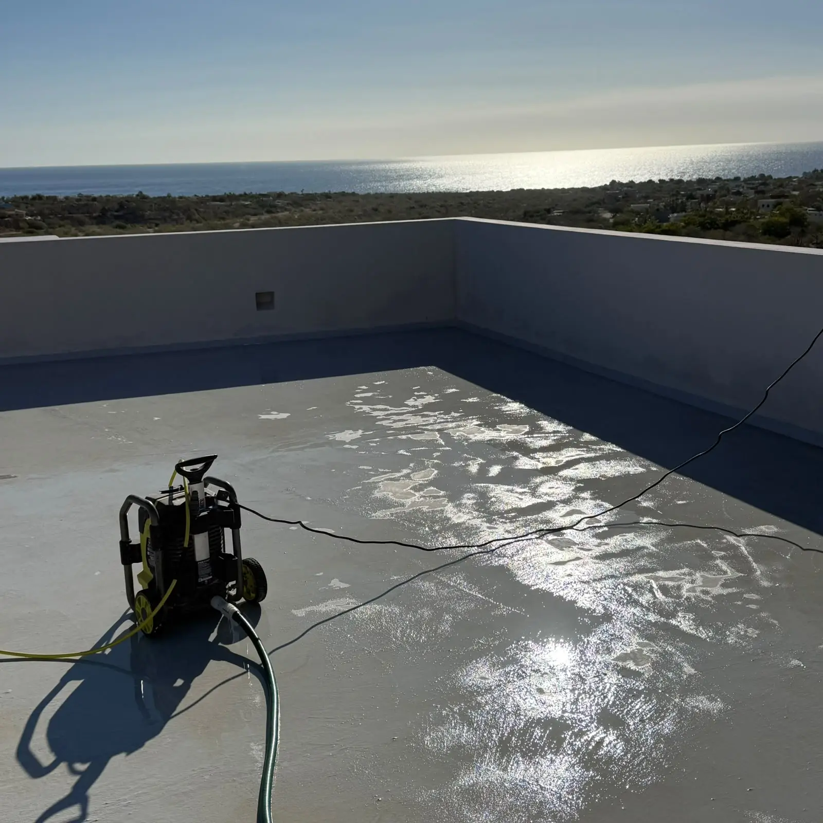 Gray roof before the job