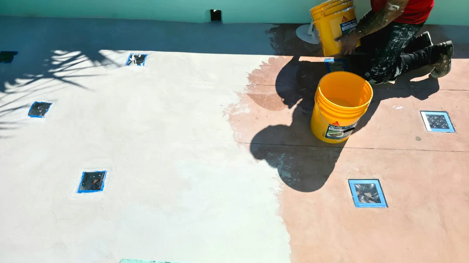 Applying the cementitious system